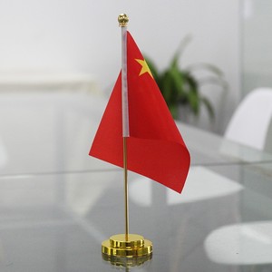 金色银色国旗摆件办公桌旗座会议室签约世界各国小国旗装饰品摆件