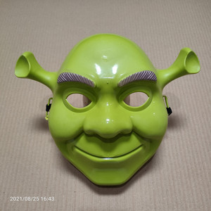 绿色全脸面具史莱克 万圣节派对搞怪 卡通动漫儿童表演游戏道具