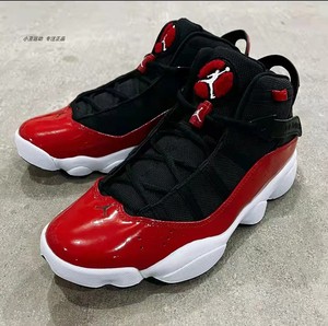 耐克nike jordan 6 rings 六冠王 黑白红男子篮球鞋322992-060
