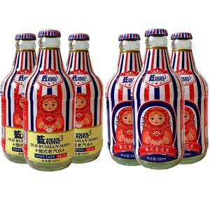 蓝格格俄式老汽水玻璃瓶菠萝味东北特产怀旧蜂蜜饮料330ml*12瓶