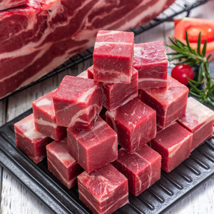 佳吉诚品谷饲安格斯牛腩粒500g*4原切牛肉粒生鲜雪花牛肉非腌制牛