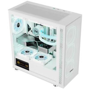 长城魔镜M26 Pro台式机电脑全侧透明ATX游戏电竞简约白色主机箱
