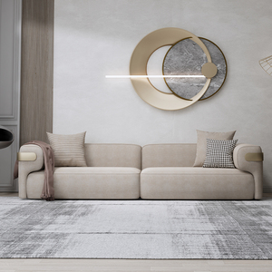 轻奢布艺沙发米色科技布2021设计师小户型客厅法式四人直排沙发