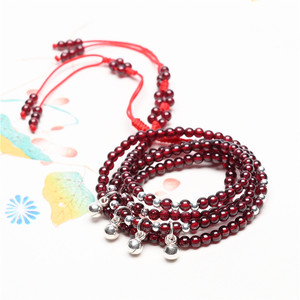 壹空天然性感石榴石腰链银铃铛细腰绳兔年本命年红绳腰带原创礼物