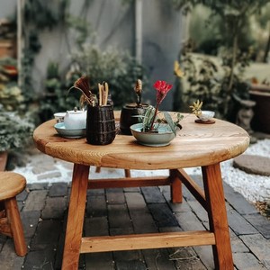 炭火炉煮茶桌日式围炉煮茶桌围炉碳桌榆木烤火桌家用围炉烤火桌子