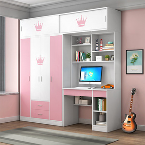 儿童衣柜卧室家用小户型小房间宝宝衣柜粉色实木男女孩收纳柜衣橱