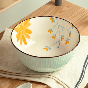 日式陶瓷汤碗大号家用汤面碗网红螺蛳粉专用大碗面条碗泡面碗雏菊