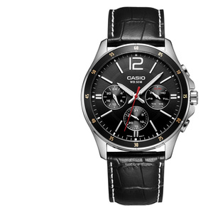 casio卡西欧时尚三眼商务休闲手表男防水石英情侣表mtp-1374l-1a