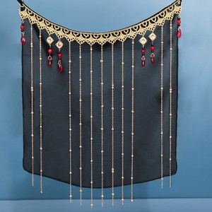 古风蒙面古装面具半脸女面帘头饰仙气挂耳汉服流苏古代罩青铮商贸