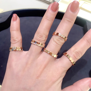 法国代购chaumet/尚美巴黎bee my love蜂巢戒指 18k金 镶钻 对戒