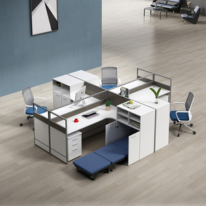 办公桌带折叠床工位屏风职员午休加班办公室家具组合1.6米l型转角