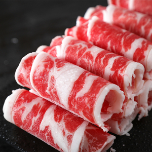 爵鲜 安格斯后胸肥牛卷套餐牛肉卷寿喜锅火锅食材 4盒装1000g