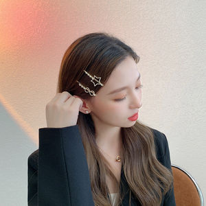 夏季侧边头发夹子头饰珍珠发夹刘海夹后脑勺小发卡女一字夹卡子