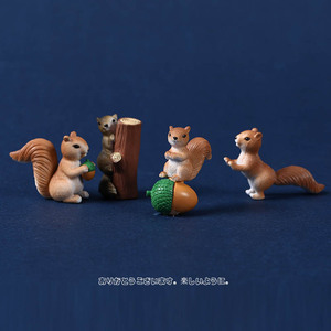 可爱仿真动物微缩迷你模型小松鼠公仔沙盘场景微景观小摆件小玩具