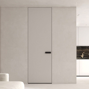 新派极简门铝木门无框门隐形门暗门白色极窄边框平开门卧室门木门