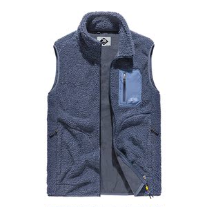 jeeploud吉普顿户外运动夹克羊羔绒潮流秋冬宽松皮毛一体背心外穿