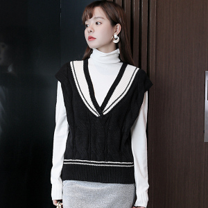 鸡心领毛衣韩版