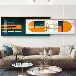 客厅叠加装饰画沙发背景墙双拼挂画现代简约卧室床头抽象轻奢壁画