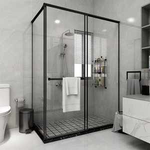 淋浴房整体浴室卫生间干湿隔断一体玻璃沐浴房直角l型封闭淋浴室