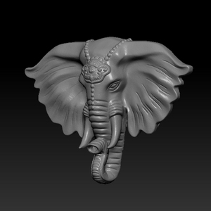 象头圆雕图小象大象stl三维雕刻图3d打印建模模型图精雕图浮雕图