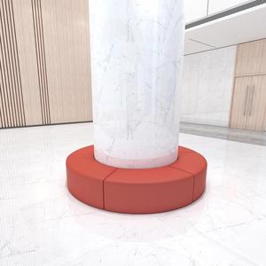 培训机构早教中心幼儿园学校营业厅休息区圆形方柱子软包沙发组合