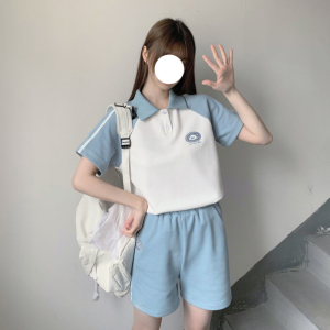 夏季初中生jk校服宽松运动服短裤短袖套装日系学院风班服两件套女