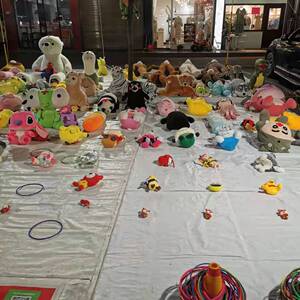 称斤毛绒娃娃公园套圈小游戏毛绒套圈儿童摆地摊套圈圈套圈货源