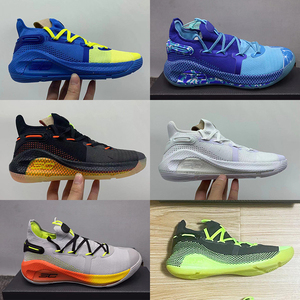 正品库里6代白金限量版黑红灰橙夹克主题首发透气耐磨篮鞋实战球