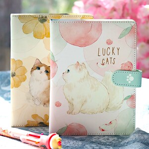 猫咪手账本简约ins风pu软皮笔记本可爱少女心厚本子儿童礼物文艺精致