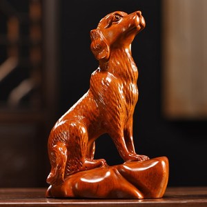 木头狗摆件