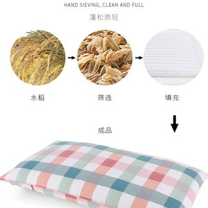 稻壳子枕头皮谷壳天然稻壳枕头粗布荞麦壳单双人v儿童学生枕芯.