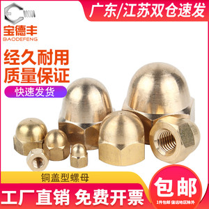 黄铜盖形螺母 盖型螺帽大全 铜螺丝帽 盖母装饰帽M3M4M5M6M8-M20
