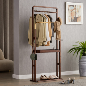 立式衣架落地实木