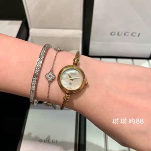 gucci/古驰酷奇古奇/ucci奇手表女金色复vintae贝母手镯驰石英女