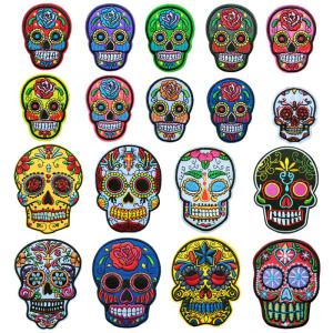 墨西哥亡灵节 花纹骷髅贴标布贴 寻梦记 卡通衣服绣花刺绣补丁