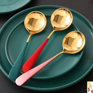 勺子创意可爱韩式日式不锈钢家用小儿童吃饭圆头勺网红调羹汤勺