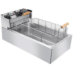 不锈钢油炸锅长方形加厚单缸大容量电炸炉商用摆摊锁骨电炸锅无