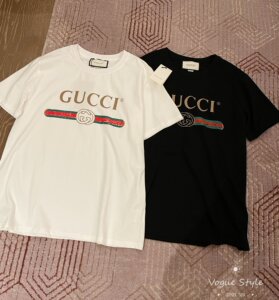 gucci/古驰2021s春夏新款酷奇经典字母印花宽松半袖女纯棉短袖t恤