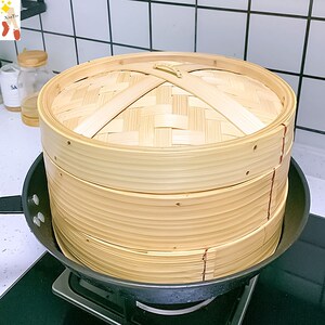 加厚加高款竹蒸笼竹制商家用蒸锅竹笼竹子蒸笼屉竹编包子馒头蒸格