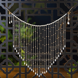 饰菲妮面帘古风遮脸挂耳古风汉服配饰流苏女珍珠面饰面纱脸帘串珠