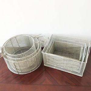 手提铁丝筛网消毒篮消毒篓消毒筐收纳篮子工业篮子铁篮圆形方形篮