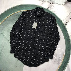 balenciaga衬衫20新款巴黎世家男士翻领衬衣满身字母logo图案印花