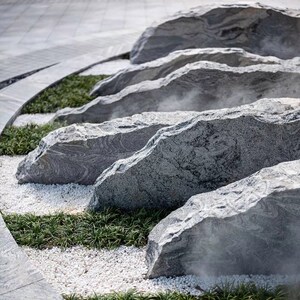 大型天然刻字泰山石头石雕假山雪浪石景观石切片组合庭院室内造景