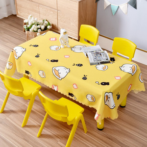 幼儿园桌布防水防油免洗美术室绘画画小清新耐脏可爱卡通桌子布套