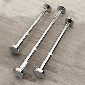 慕亚不锈钢伸缩杆子伸缩免打孔窗帘晾衣挂衣服浴帘支撑免打孔安装