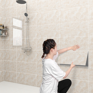 丑瓷纸大卫间浴室生防水墙自粘塑墙板贴厕所墙铝面砖遮理石壁贴纸