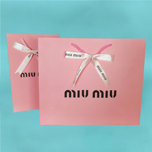 专柜原版缪缪miumiu礼品袋购物袋手提纸袋子包装袋带衣服围巾袋
