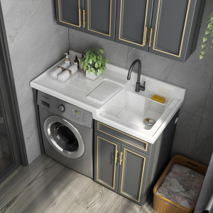 九牧洗衣机高低柜