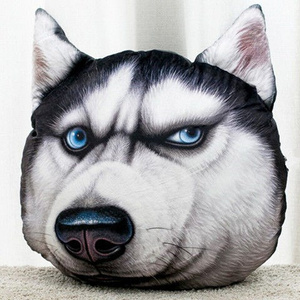 二哈狗头抱枕3d哈士奇仿真宠物靠枕神烦狗礼品搞怪枕f头腰靠