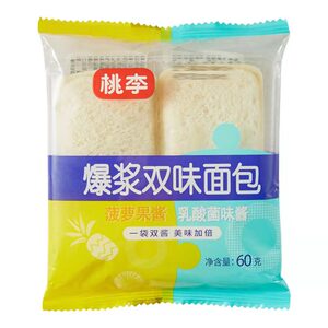 桃李爆浆双味面包菠萝果酱 乳酸菌味酱一袋双酱美味加倍早餐零食